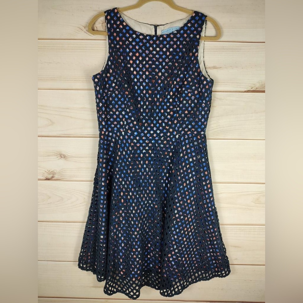Antonio Melani Size 10 Dress Woman’s Multicolored Fit &Flare Sleeveless 100% Cot